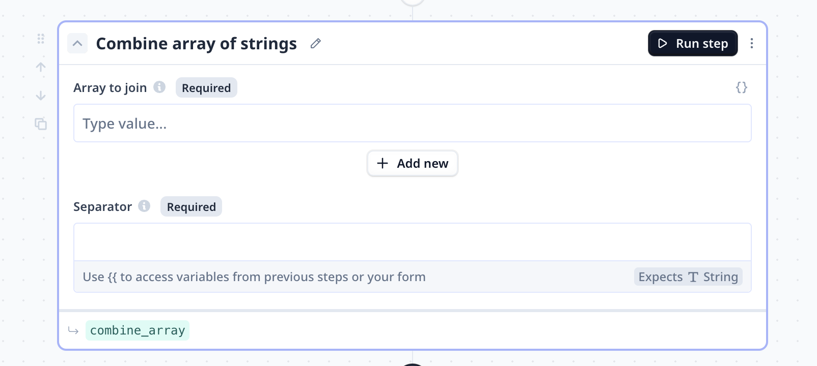 Combine array of strings