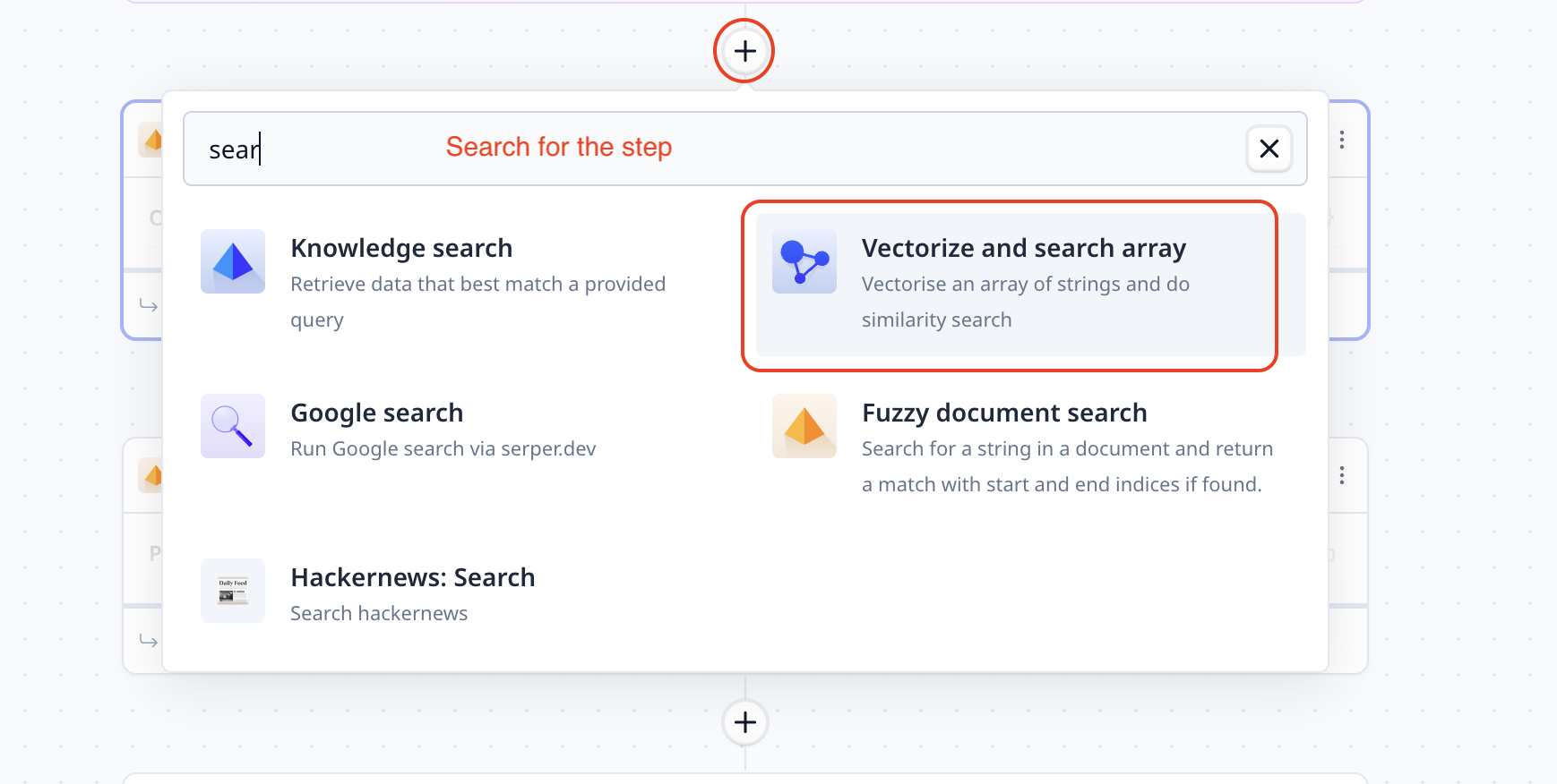 Vectorize and search