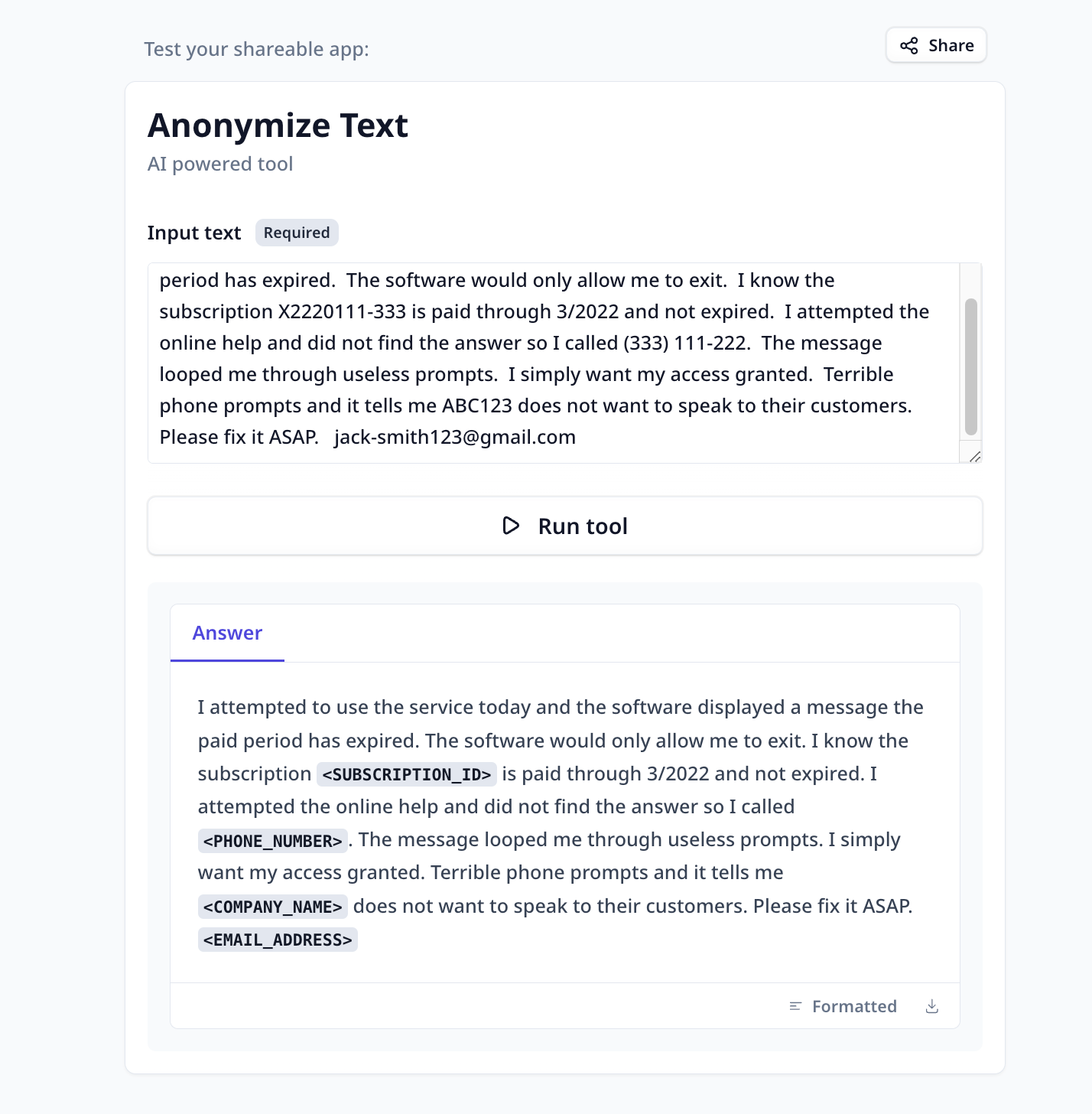 text anonymizer